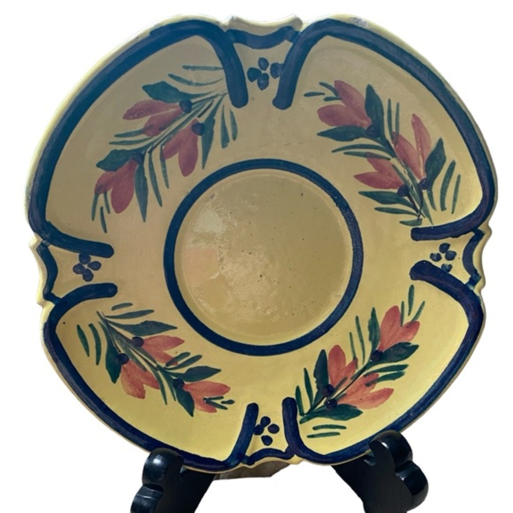 Vintage Quimper France Saucer plate Soleil Yellow